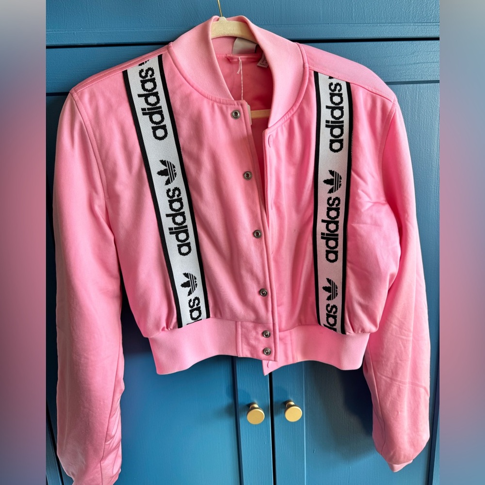 Adidas Cropped Bomber Jacket | Size XS